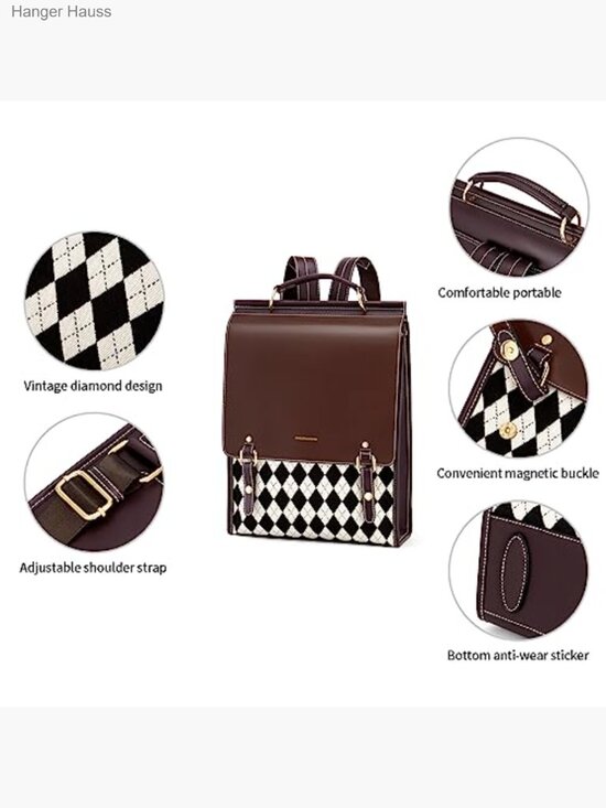 Genuine Leather Backpack Purse for Women Fashion Vintage Casual Travel Large